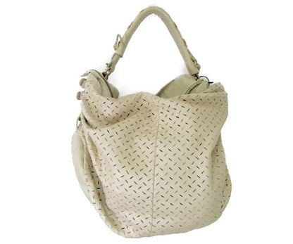 Minelli Renato/ミネッリ レナート レザー セミショルダーバッグ 中古  ベージュ レディース 鞄 レーザーカット