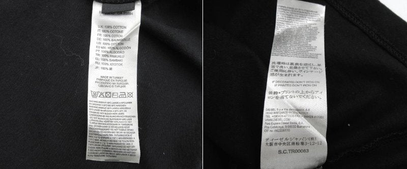 DIESEL/ディーゼル コットン 半袖 Tシャツ XSサイズ 中古 ブラック 黒 レディース ハート レインボー 綿