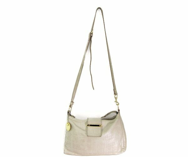 BARDOT ROSE クロコ調 ショルダーバッグ 中古 バルドロゼ アイボリー レザー 鞄 レディース