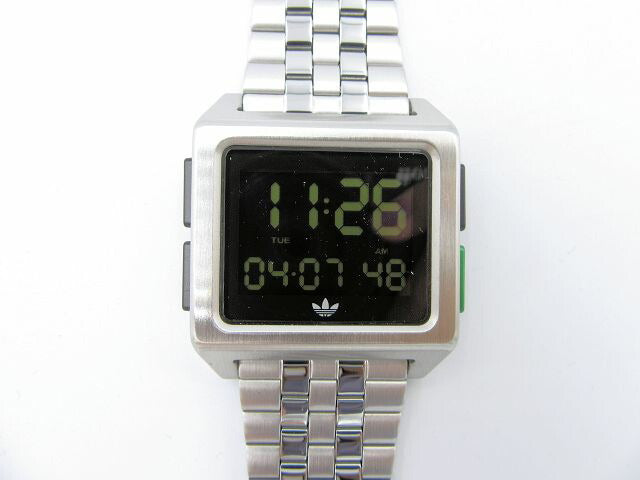　adidas/アディダス CK3106 ARCHIVE M1 デジタル 腕時計 SILVER/BLACK/GREEN ユニセックス メンズ レディース シルバー ブラック グリーン
