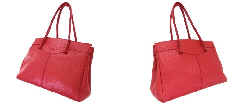 TOD'S/トッズ レザー トートバッグ 中古  レッド 赤 レディース 鞄
