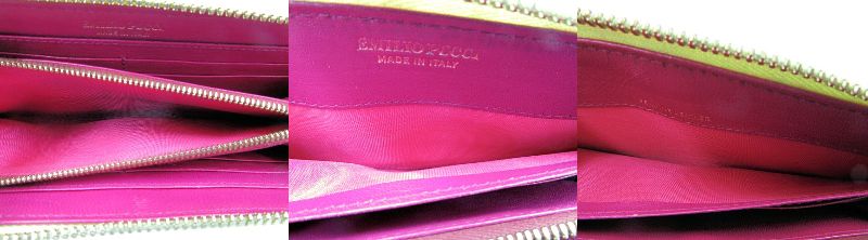 EMILIO PUCCI/エミリオプッチ エナメル ラウンドファスナー 長財布 中古  花柄 フラワー リボン レディース プリント ウォレット 本革