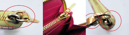 EMILIO PUCCI/エミリオプッチ エナメル ラウンドファスナー 長財布 中古  花柄 フラワー リボン レディース プリント ウォレット 本革
