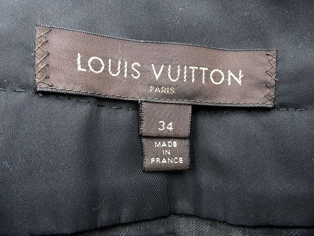 LOUIS VUITTON/ルイヴィトン ウール プリーツスカート 34 中古  レディース グレー 毛 コットン 綿 Sサイズ