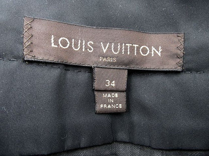 LOUIS VUITTON/ルイヴィトン ウール プリーツスカート 34 中古  レディース グレー 毛 コットン 綿 Sサイズ