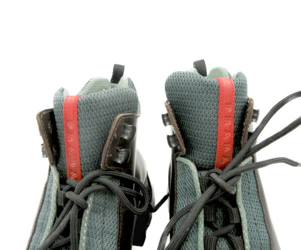 　PRADA SPORT ワークブーツ (約24.5cm)中古 プラダスポーツ 茶色 緑 オレンジ ブラック 37 1/2 靴