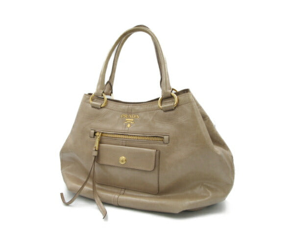 PRADA 2WAY トートバッグ 中古  プラダ ハンドバッグ ショルダー ベージュ レディース 本革