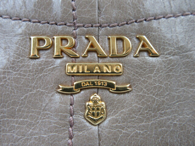 PRADA 2WAY トートバッグ 中古  プラダ ハンドバッグ ショルダー ベージュ レディース 本革