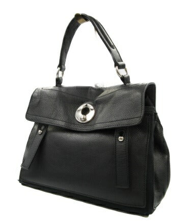 SAINT LAURENT イヴサンローラン  レザー ハンドバッグ 中古 Yves Saint Laurent 鞄 キャンバス ブラック レディース