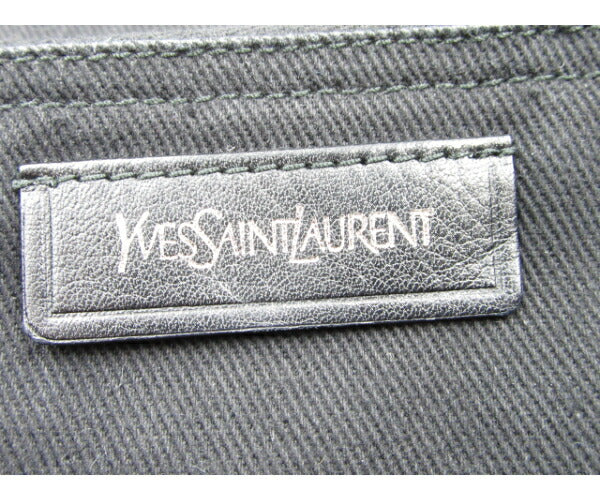 SAINT LAURENT イヴサンローラン  レザー ハンドバッグ 中古 Yves Saint Laurent 鞄 キャンバス ブラック レディース
