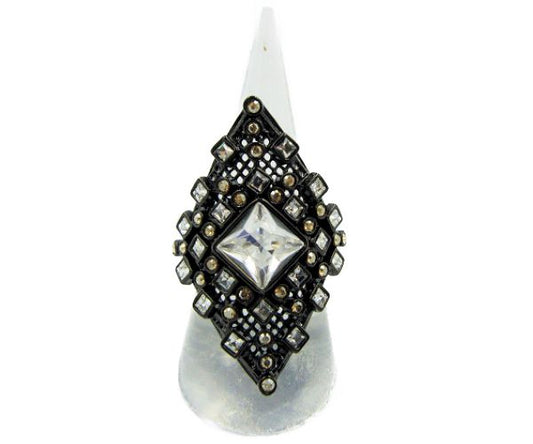 SWAROVSKI/スワロフスキー Sienna リング 約18号 中古 ダイヤ 指輪 58号 アクセサリー レディース ブラック 黒