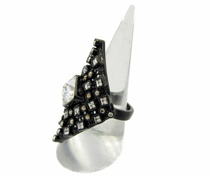 SWAROVSKI/スワロフスキー Sienna リング 約18号 中古 ダイヤ 指輪 58号 アクセサリー レディース ブラック 黒