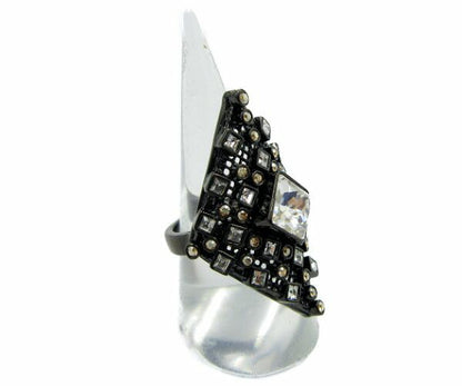 SWAROVSKI/スワロフスキー Sienna リング 約18号 中古 ダイヤ 指輪 58号 アクセサリー レディース ブラック 黒