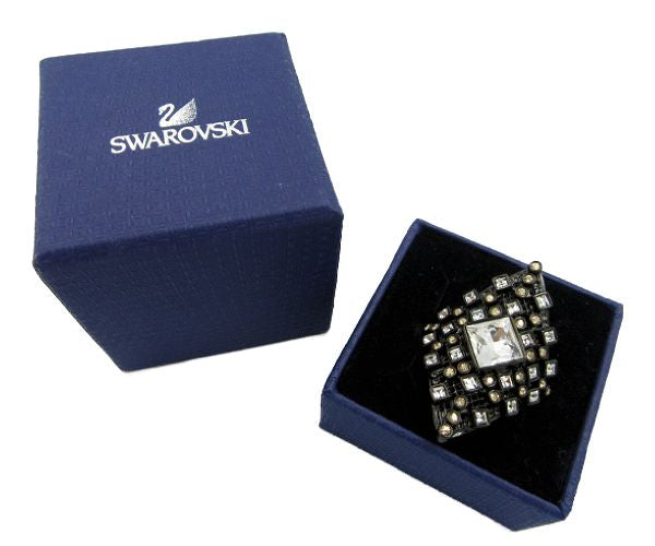 SWAROVSKI/スワロフスキー Sienna リング 約18号 中古 ダイヤ 指輪 58号 アクセサリー レディース ブラック 黒