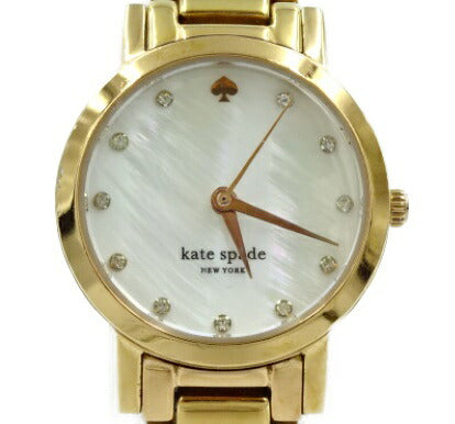 Kate spade ＮＥＷ ＹＯＲＫ レディース クォーツ 腕時計 中古 ケイトスペード ニューヨーク 3気圧防水 シェル文字盤 ホワイト