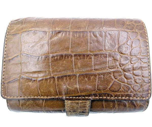1metre carre/アンメートルキャレ クロコ調 二つ折り財布 中古 レザー 本革 ブラウン 茶 ウォレット