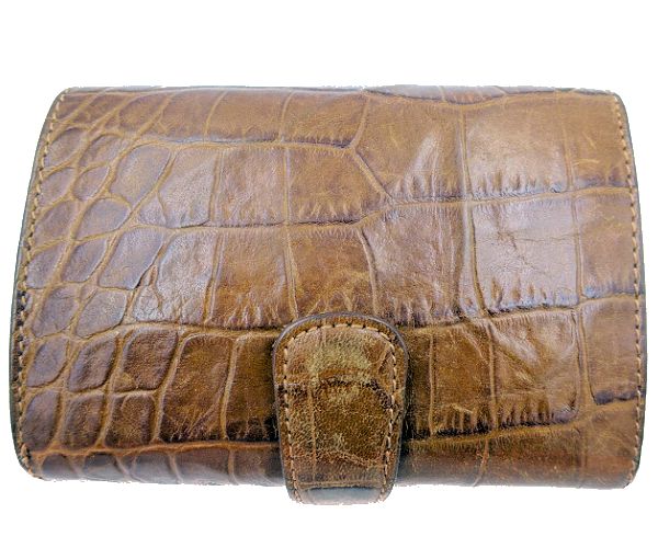 1metre carre/アンメートルキャレ クロコ調 二つ折り財布 中古 レザー 本革 ブラウン 茶 ウォレット