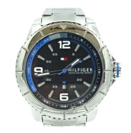 TOMMY HILFIGER トミー ヒルフィガー メンズ クォ―ツ 腕時計 中古 50M 5気圧 防水 ステンレス スチール ネイビー 紺 おしゃれ