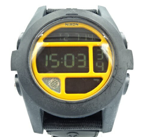 NIXON ニクソン THE BAJA デジタル クォ―ツ メンズ 腕時計 中古 100M 防水 クロノグラフ ステンレス スチール ナイロン オレンジ