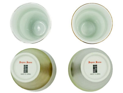 未使用品 ARITA PORCELAIN LAB Japan Snow ペア 段付フリーカップ プラチナ＆ゴールド 中古 有田焼 アリタポーセリンラボ コップ タンブラー ビアカップ