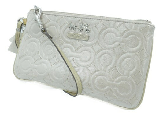 未使用品 COACH オプティックシグネチャー ファスナーポーチ 中古 コーチ 44334 小さめ おしゃれ ブランド かわいい 小物入れ