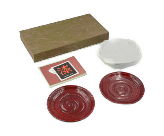 後藤塗 銘々皿 5枚 伝統的工芸品 香川の漆器 讃岐漆器 中古 漆塗り 天然木製 百合屋工房 漆塗装 伝統工芸 箱(ｹｰｽ)付