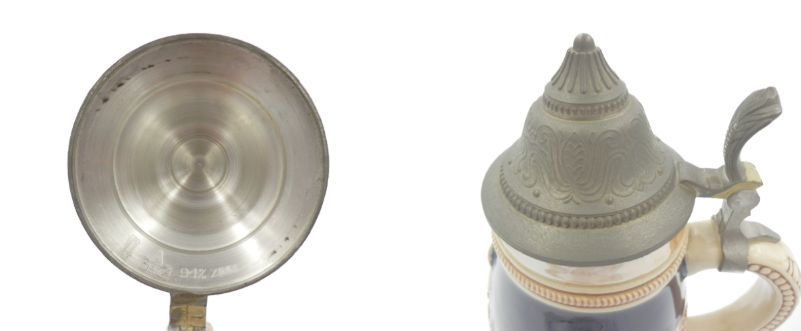 未使用品 ビールジョッキ 陶器 ドイツ製 中古  酒器 レリーフ 花瓶 インテリア 置物 おしゃれ 蓋つき