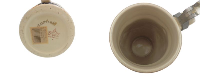 未使用品 ビールジョッキ 陶器 ドイツ製 中古  酒器 レリーフ 花瓶 インテリア 置物 おしゃれ 蓋つき