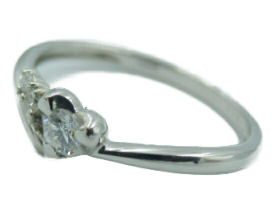 Pt900 ダイヤモンド 0.10ct リング 11号 レディース 中古  プラチナ 指輪 アクセサリー ジュエリー シンプル ハート