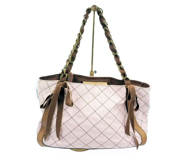 MOSCHINO モスキーノ レザー ハンドバッグ 中古  ピンク キルティング レディース コンサバティブ 鞄