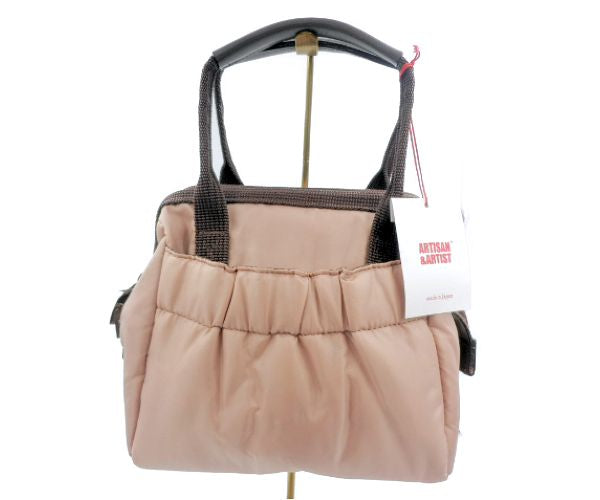 未使用品 ARTISAN＆ARTIST アルティザン&アーティスト ナイロン ハンドバッグ 中古  ピンク ブラウン 小さめ ミニ レディース カジュアル
