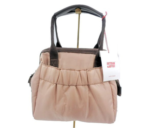 未使用品 ARTISAN＆ARTIST アルティザン&アーティスト ナイロン ハンドバッグ 中古  ピンク ブラウン 小さめ ミニ レディース カジュアル