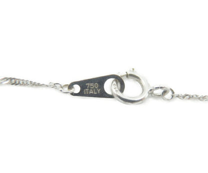 K18WG ダイヤモンド 0.15ct ハート モチーフ ネックレス 中古  18金 ホワイトゴールド ペンダント アクセサリー 花