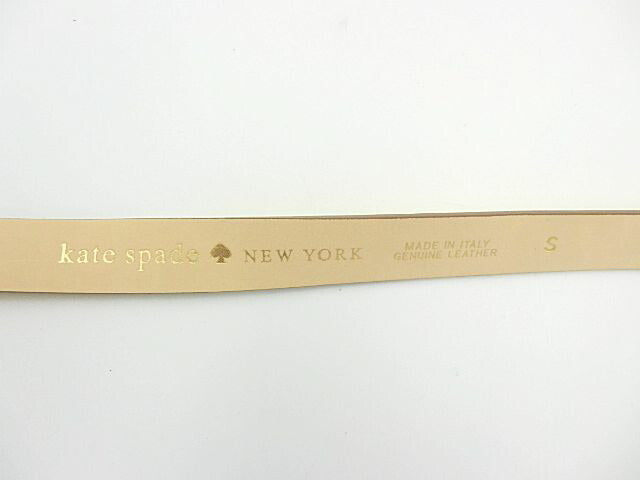Kate spade ケイトスペード レザー ベルト 約64-79cm 中古 レディース イエロー 黄 リボン Sサイズ フェミニン