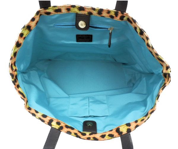 Just Cavalli ジャストカヴァリ キャンバス トートバッグ 中古  レオパード ヒョウ柄 オレンジ 大きめ 大容量 レディース