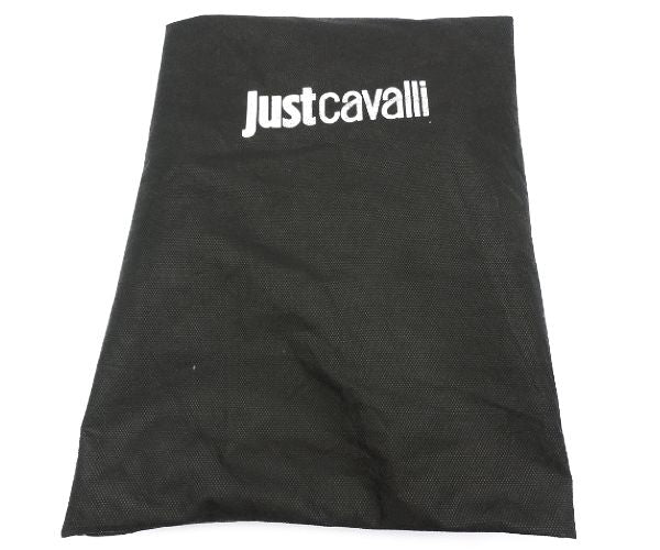 Just Cavalli ジャストカヴァリ キャンバス トートバッグ 中古  レオパード ヒョウ柄 オレンジ 大きめ 大容量 レディース