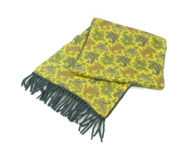 ETRO シルク 100% カシミヤ 100％ ペイズリー柄 マフラー 中古  エトロ 絹 ストール ブランド おしゃれ 幾何学 レディース