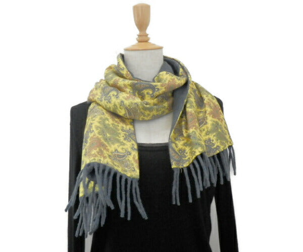 ETRO シルク 100% カシミヤ 100％ ペイズリー柄 マフラー 中古  エトロ 絹 ストール ブランド おしゃれ 幾何学 レディース