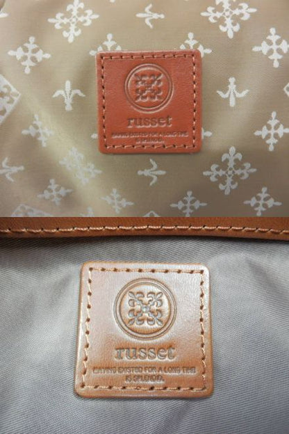 russet ナイロン レザー ワン ショルダー バッグ 中古  ラシット 本革 鞄 ブランド おしゃれ 肩掛け ななめ掛け ミニ