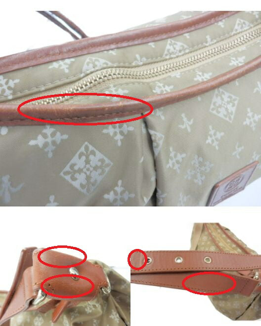 russet ナイロン レザー ワン ショルダー バッグ 中古  ラシット 本革 鞄 ブランド おしゃれ 肩掛け ななめ掛け ミニ