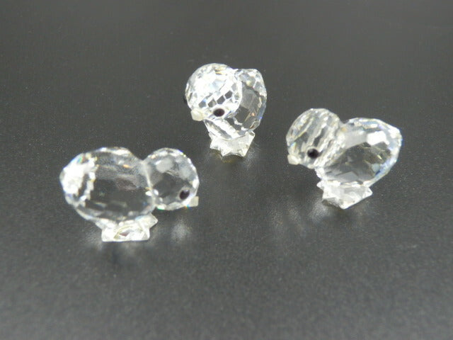 SWAROVSKI 3匹のひな鳥 クリスタル オブジェ 中古  スワロフスキー インテリア バード ブランド おしゃれ 置物