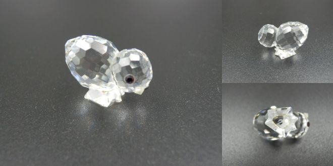 SWAROVSKI 3匹のひな鳥 クリスタル オブジェ 中古  スワロフスキー インテリア バード ブランド おしゃれ 置物