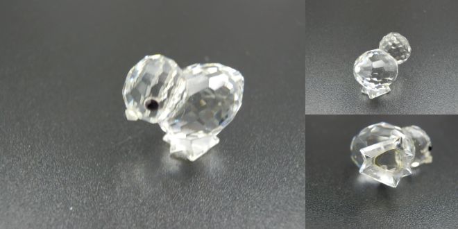 SWAROVSKI 3匹のひな鳥 クリスタル オブジェ 中古  スワロフスキー インテリア バード ブランド おしゃれ 置物