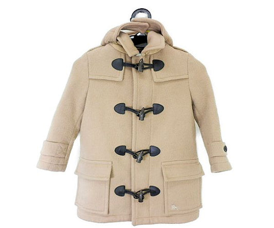 BURBERRY CHILDREN バーバリー チルドレン チェック 裏地 ダッフルコート 4Y 中古  ベージュ キッズ アウター 100cm 110cm ウール 毛 ブランド