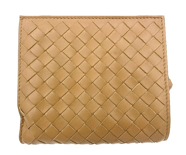 BOTTEGA VENETA ボッテガヴェネタ イントレチャート ラウンドファスナー 二つ折り財布 中古  132355 V0013 レザー ブラウン 本革 編み込み ブランド