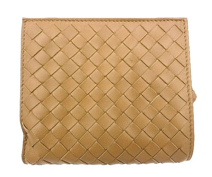 BOTTEGA VENETA ボッテガヴェネタ イントレチャート ラウンドファスナー 二つ折り財布 中古  132355 V0013 レザー ブラウン 本革 編み込み ブランド