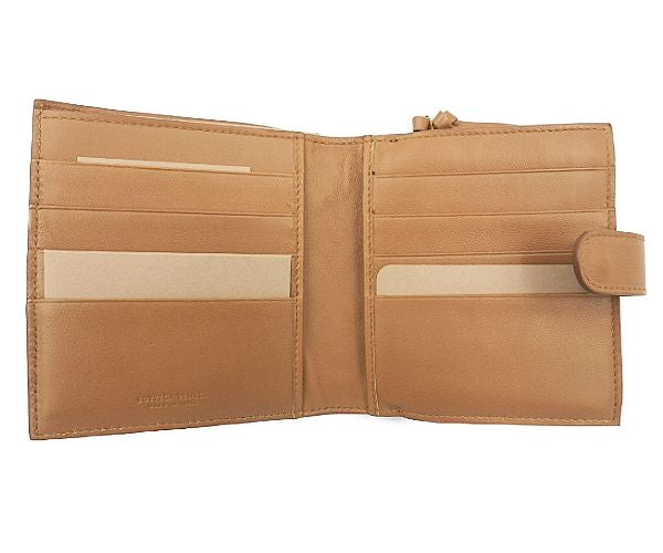 BOTTEGA VENETA ボッテガヴェネタ イントレチャート ラウンドファスナー 二つ折り財布 中古  132355 V0013 レザー ブラウン 本革 編み込み ブランド