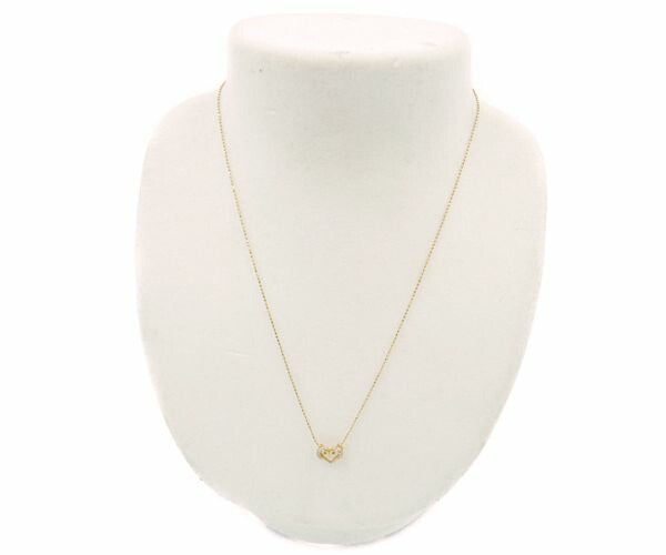 K18PG ダイヤ 0.06ct ハート ネックレス 中古  アクセサリー ジュエリー レディース ピンクゴールド
