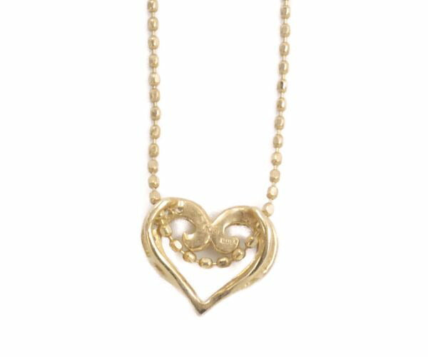 K18PG ダイヤ 0.06ct ハート ネックレス 中古  アクセサリー ジュエリー レディース ピンクゴールド