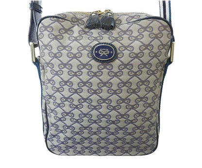 ANYA HINDMARCH アニヤハインドマーチ キャンバス ショルダーバッグ 中古  ロゴ グレー マルチカラー 鞄 ブランド レディース クロスボディ